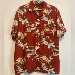 Ocean Pacific SZ XL men’s short sleeve rust color Vintage Hawaiian shirt